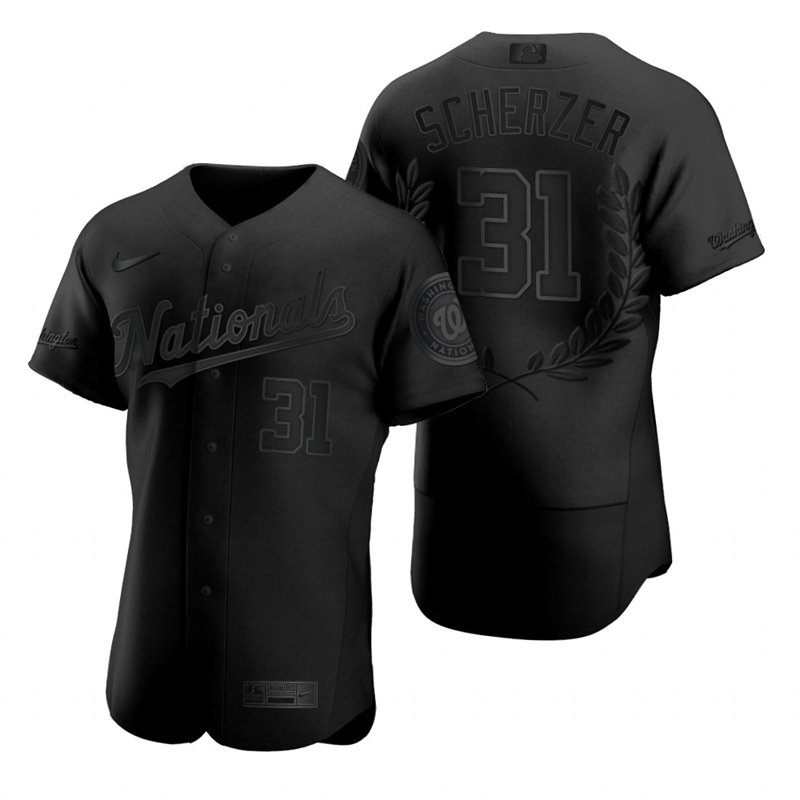 Washington Nationals #31 Max Scherzer Men Nike Black MLB MVP Limited Player Edition Jersey